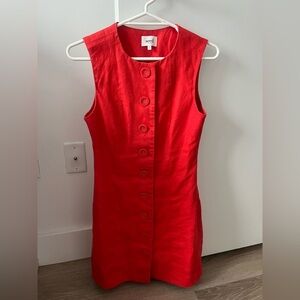 Seed Heritage Orange Red Sleeveless Mini Dress in Line